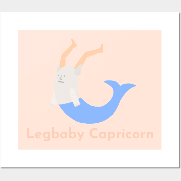 Legbaby Capricorn | Zodiac | Cute | Funny | Weird | Gift | Minimalist | Star Sign | Astrology | Wall Art by WiseCat